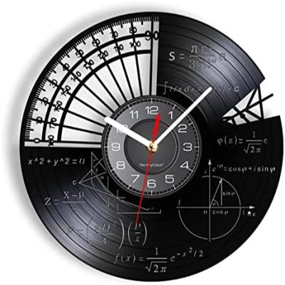 12 Inch Wall Vinyl Decorative Wall Clocks Math Formula Science Classroom Wall Art Wall Clock Graphic Math Equation Vinyl Record Wall Clock Math Teachers Gift