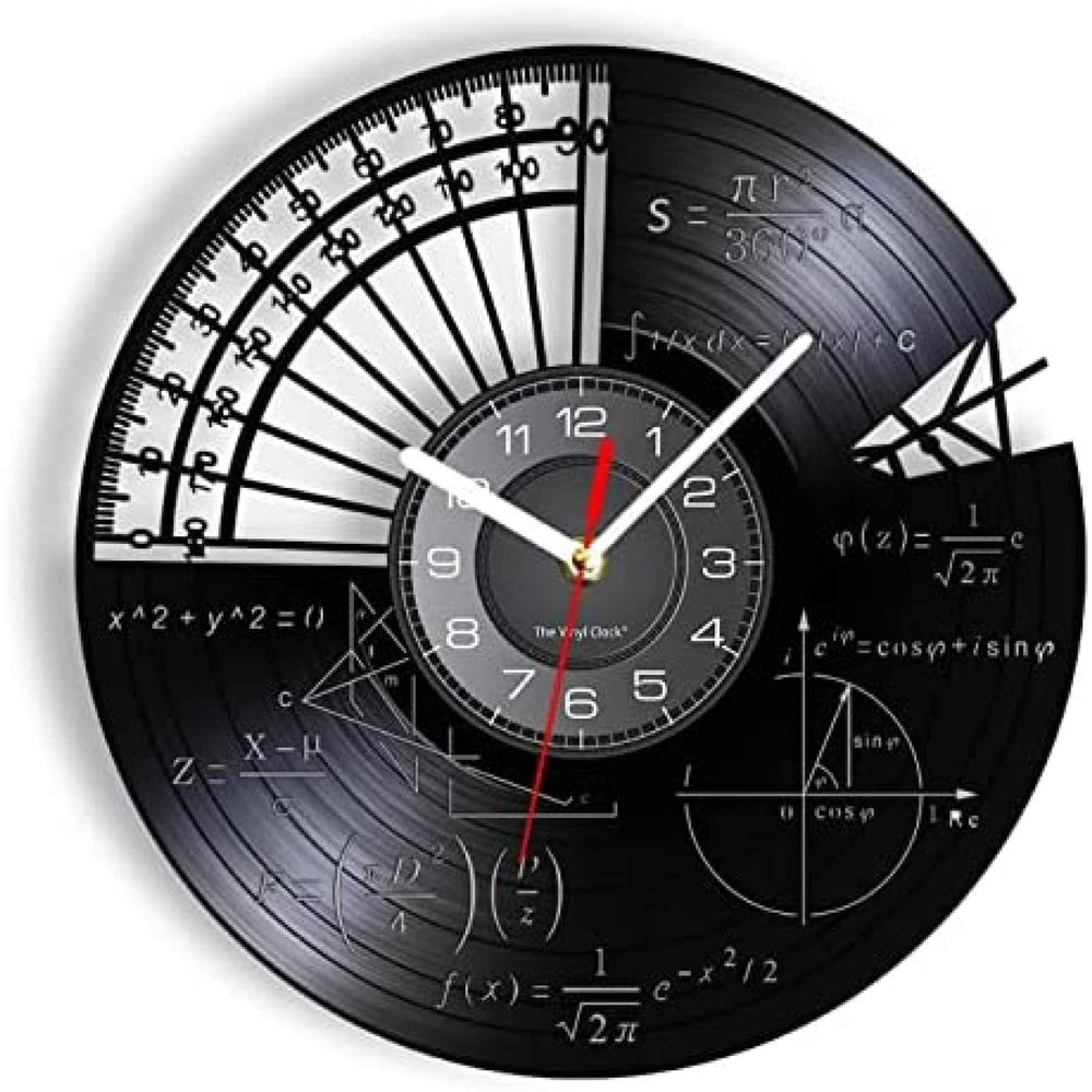 12 Inch Wall Vinyl Decorative Wall Clocks Math Formula Science Classroom Wall Art Wall Clock Graphic Math Equation Vinyl Record Wall Clock Math Teachers Gift