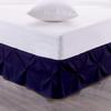 Pinch Pleated Bed Skirt - Easy Fit 9 inch Drop Olympic Queen Bed Skirt Brushed Microfiber Quadruple Pleated Bed Skirt Tailored Drop Dust Ruffle (Navy Blue) view 1