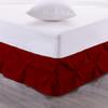 Pinch Pleated Bed Skirt - Easy Fit 16 inch Drop Twin XL Bed Skirt Brushed Microfiber Quadruple Pleated Bed Skirt Tailored Drop Dust Ruffle (Burgundy) view 1