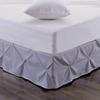 Pinch Pleated Bed Skirt - Easy Fit 9 inch Drop Olympic Queen Bed Skirt Brushed Microfiber Quadruple Pleated Bed Skirt Tailored Drop Dust Ruffle (Silver Grey) view 1