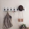HBCY Creations White Solid Wood Wall Mounted Coat Rack with Shelf, 7 Hooks, 34" Long - Kitchen, Mudroom, Entryway, Bathroom - Includes Mounting Hardware, Coat Hanger, Dog Leash Hooks, Towel Rack view 1