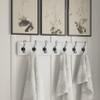 HBCY Creations White Solid Wood Wall Mounted Coat Rack with Shelf, 7 Hooks, 34" Long - Kitchen, Mudroom, Entryway, Bathroom - Includes Mounting Hardware, Coat Hanger, Dog Leash Hooks, Towel Rack view 3
