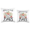 75 Birthday Making the world a better place since 1948 Throw Pillow view 3