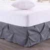 Pinch Pleated Bed Skirt - Easy Fit 9 inch Drop Olympic Queen Bed Skirt Brushed Microfiber Quadruple Pleated Bed Skirt Tailored Drop Dust Ruffle (Grey) view 1