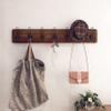 HBCY Creations Rustic Brown Solid Wood Wall Mounted Coat Rack with Shelf, 7 Hooks, 34" Long - Kitchen, Mudroom, Entryway, Bathroom - Includes Mounting Hardware, Coat Hanger, Dog Leash Hooks view 2