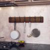 HBCY Creations Rustic Brown Solid Wood Wall Mounted Coat Rack with Shelf, 7 Hooks, 34" Long - Kitchen, Mudroom, Entryway, Bathroom - Includes Mounting Hardware, Coat Hanger, Dog Leash Hooks view 3
