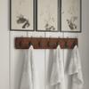 HBCY Creations Rustic Brown Solid Wood Wall Mounted Coat Rack with Shelf, 7 Hooks, 34" Long - Kitchen, Mudroom, Entryway, Bathroom - Includes Mounting Hardware, Coat Hanger, Dog Leash Hooks view 4