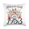 70 Birthday Making the world a better place since 1953 Throw Pillow view 1
