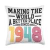75 Birthday Making the world a better place since 1948 Throw Pillow view 1