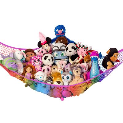 Stuffed Animal Hammock, Large | Corner Stuffed Animal Storage & Plushie Net | Toy Hammock for Stuffed Animals | Holds 12lbs | Easy Hang, All Hardware Included | Rainbow Bedroom Decor | by Lilly's Love