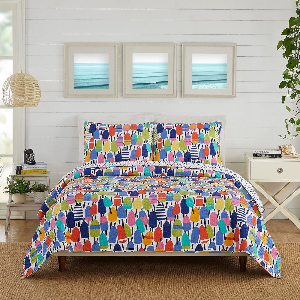 Makers Collective Kate NELLIGAN Quilt Set, Twin, Buoys Multi