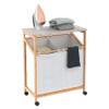 ClosetMaid Bamboo Laundry Hamper Cart with Ironing Board Folding Station, Dual Compartments with Divider, Portable Laundry Sorter, Natural Finish view 1