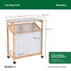 ClosetMaid Bamboo Laundry Hamper Cart with Ironing Board Folding Station, Dual Compartments with Divider, Portable Laundry Sorter, Natural Finish view 4