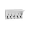 HBCY Creations 24" Wall Mounted Storage Rack - Pine Wood Construction - Solid White Finish - Upper Storage Shelf - 5 Hooks - Ideal for Entryway, Kitchen, Bathroom view 1