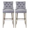 WestinTrends Hayes Hayes 29" Upholstered Wood Bar Stool with Tufted Back (Set of 2), Gray view 1