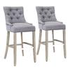 WestinTrends Hayes Hayes 29" Upholstered Wood Bar Stool with Tufted Back (Set of 2), Gray view 3