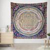 Traditional Tibetan Kalachakra Mandala Hand-Drawn Thangka Painting Replica Tapestry Wall Art Airbnb / Cafe / Office / Hotel / Kid Bedroom Ins TikTok Twitch Live Streaming Background Home Hanging view 1