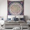 Traditional Tibetan Kalachakra Mandala Hand-Drawn Thangka Painting Replica Tapestry Wall Art Airbnb / Cafe / Office / Hotel / Kid Bedroom Ins TikTok Twitch Live Streaming Background Home Hanging view 3