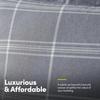 7 Piece Comforter Set Bag Solid Color All Season Soft Down Alternative Blanket & Luxurious Microfiber Bed Sheets, Twin, Gray Plaid view 3