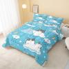QOOMO Cat Comforter Twin Size, Blue Cloud Cats Comforter Set for Kids Teens Girls Boys, 3Pcs Bedding Set Printed Comforter with 2 Pillowcases, Down Alternative, Soft and Lightweight view 3
