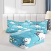 QOOMO Cat Comforter Twin Size, Blue Cloud Cats Comforter Set for Kids Teens Girls Boys, 3Pcs Bedding Set Printed Comforter with 2 Pillowcases, Down Alternative, Soft and Lightweight view 4