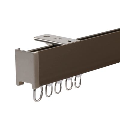 Ceiling Or Wall Mount Curtain Track System, Large Size For Space 1m - 5m Wide, Aluminum Silent Curtain Rail Kit, With Track, Roller , Installation Hardware,(Color:Champagne-ceiling,Size:140cm/4.6ft)