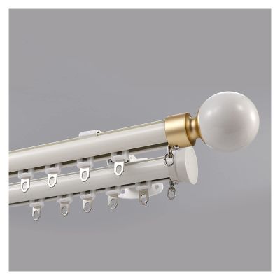 NOIRDA Elegant Curtain Track Rod, Double Window Curtain Rod Set for Large Space 100~600cm, Aluminum Room Divider Track with Accessories, 7 Colors(Color:White,Size:400cm/13.1ft)