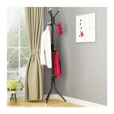 Entryway Coat Rack Clothes Rack Assembled Living Room Floor Hat Clothing Display Stand Home Furniture Multi Hooks Hanging Clothes 9/12 Hooks Free Standing Coat Rack ( Color : Gray , Size : 12hooks )