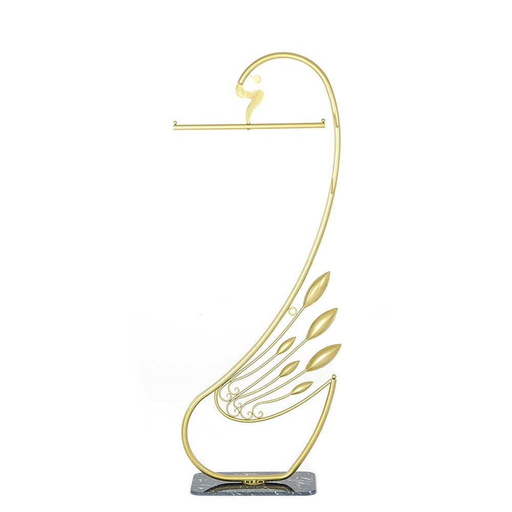 ARZARF Entryway Coat Rack Coat Rack Modern Creative Swan Shape Coat Stand Marble Metal Wrought Iron Vertical Hanger Household Floor-Standing Coat Shelf Free Standing Coat Rack