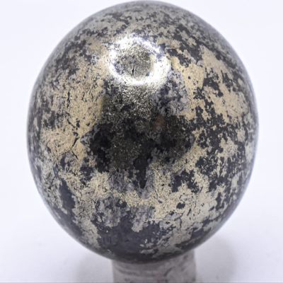 42mm 155g Golden Chalcopyrite w/Hematite Inclusions Sphere Polished Natural Sparkling Gemstone Crystal Mineral Specimen Ball - Peru + Stand