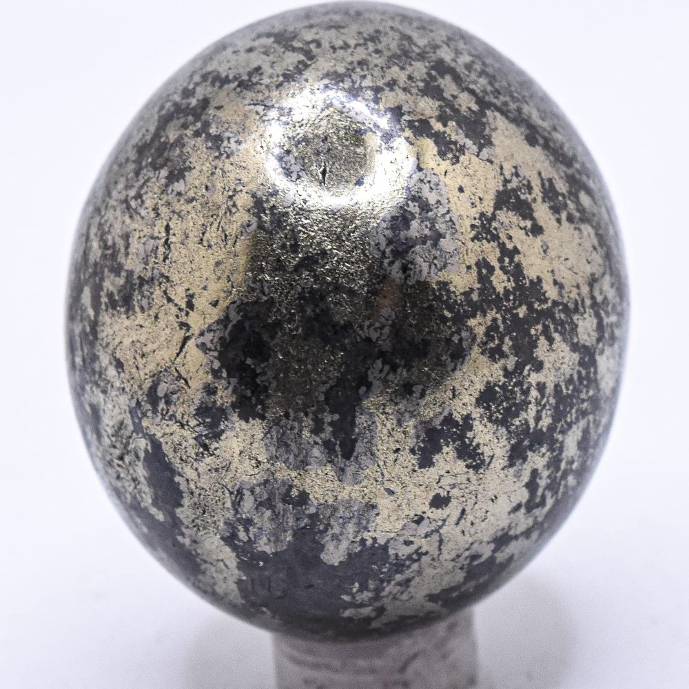 42mm 155g Golden Chalcopyrite w/Hematite Inclusions Sphere Polished Natural Sparkling Gemstone Crystal Mineral Specimen Ball - Peru + Stand