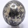 42mm 155g Golden Chalcopyrite w/Hematite Inclusions Sphere Polished Natural Sparkling Gemstone Crystal Mineral Specimen Ball - Peru + Stand view 1