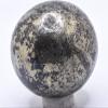 42mm 155g Golden Chalcopyrite w/Hematite Inclusions Sphere Polished Natural Sparkling Gemstone Crystal Mineral Specimen Ball - Peru + Stand view 3