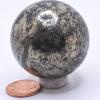 42mm 155g Golden Chalcopyrite w/Hematite Inclusions Sphere Polished Natural Sparkling Gemstone Crystal Mineral Specimen Ball - Peru + Stand view 4