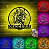 Custom Flaming Football Player Wall Sign Night Light Personalized US Football Player Name Lamp Rugby Wall Art Decor Football Room Decoration for Kid Boy Girl (Flaming Football Player Wall Sign Light) view 2