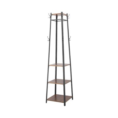 ARZARF Entryway Coat Rack Coat Rack Coat Stand with 3 Shelves Hall Trees Free Standing with Hooks for Scarves, Bags and Umbrellas Steel Frame Free Standing Coat Rack