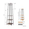 ARZARF Entryway Coat Rack Coat Rack Coat Stand with 3 Shelves Hall Trees Free Standing with Hooks for Scarves, Bags and Umbrellas Steel Frame Free Standing Coat Rack view 2