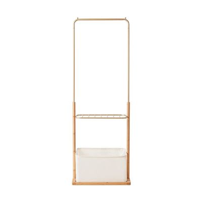 ARZARF Entryway Coat Rack Coat Rack Household Floor-Standing Clothes Storage Rack Bedroom Living Room Entrance Corner Hanger Metal Iron Coat Stand Free Standing Coat Rack (Color : Beige)