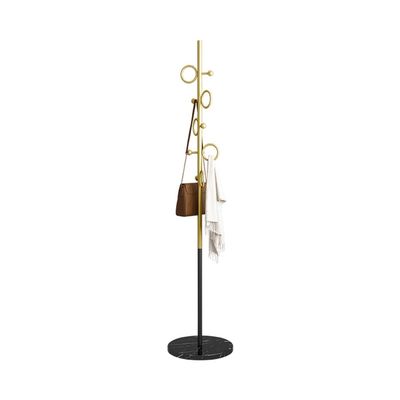 ARZARF Entryway Coat Rack Floor-Standing Metal Coat Rack Modern Single Pole Vertical Coat Shelf Bedroom Living Room Corridor Corner Hanger Marble Base Free Standing Coat Rack