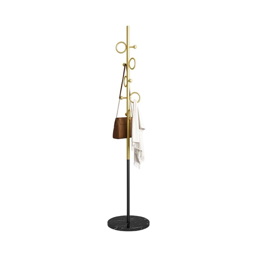 ARZARF Entryway Coat Rack Floor-Standing Metal Coat Rack Modern Single Pole Vertical Coat Shelf Bedroom Living Room Corridor Corner Hanger Marble Base Free Standing Coat Rack