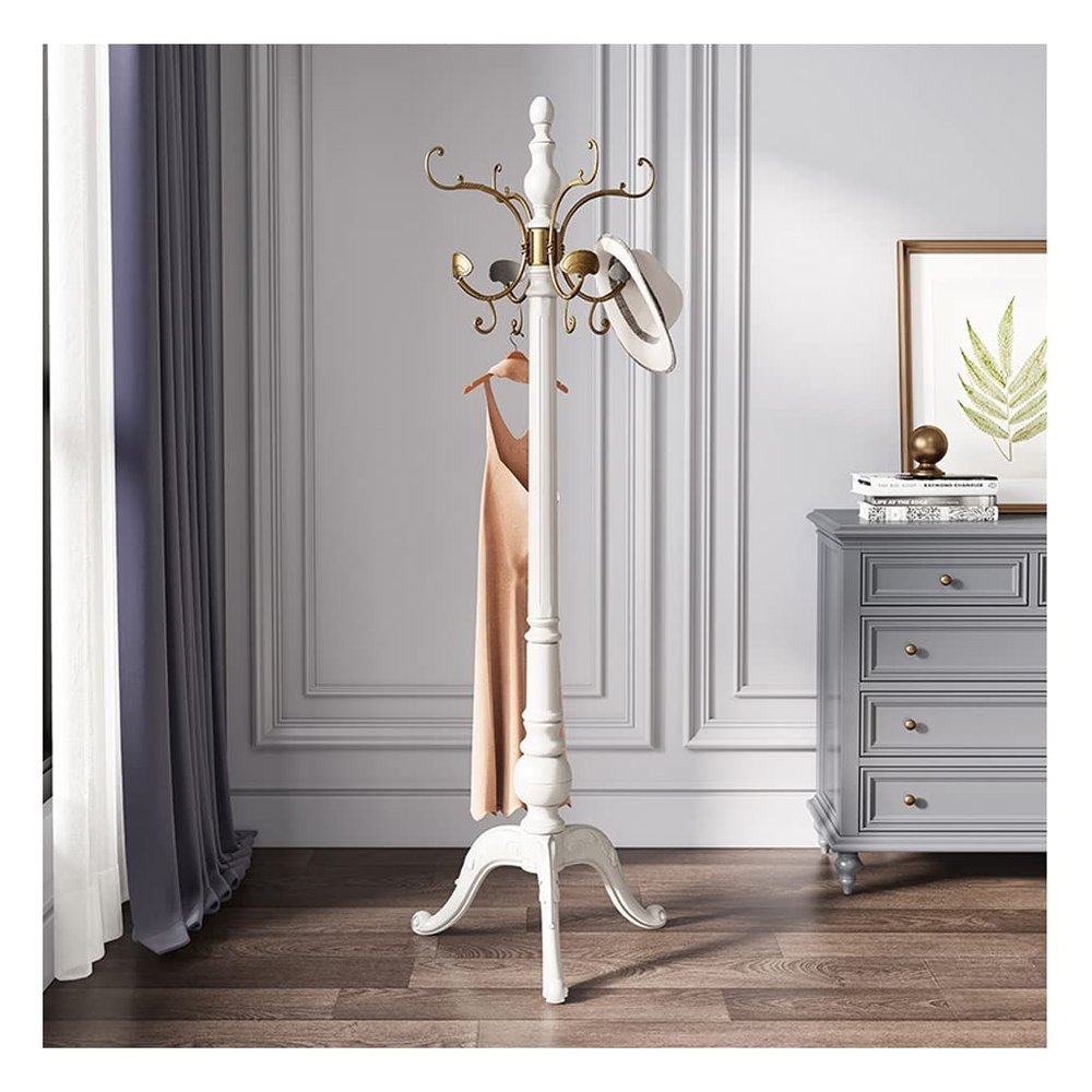 Entryway Coat Rack Floor-standing Heavy-duty Coat Rack Living Room Corridor Corner Hanger Bedroom Single Pole Vertical Coat Shelf, Suitable for Storing Bags Coats Jackets Free Standing Coat Rack ( Col