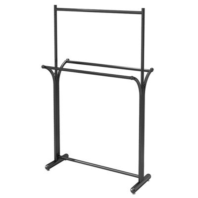 Garment Rack Nordic Modern Metal Clothes Rail 2-Tier Commercial Clothing Rack Standing Display Shelves Closet Organizer Large Capacity Coat Rack For Bedrooms And Boutiq(Size:120X50X200CM,Color:Black)