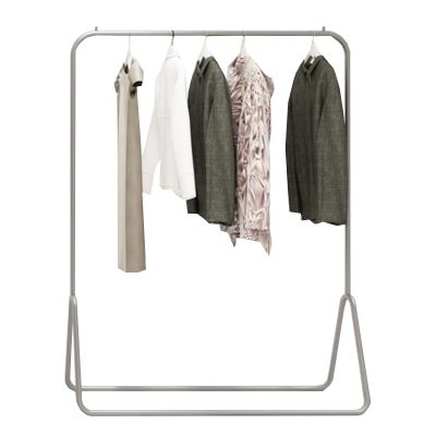 ARALEL Garment Rack Nordic Modern Clothing Rack Heavy Duty Metal Clothes Rail Commercial Grade Retail Display Racks Single Rail Coat Rack for Bedroom Living Room, Silver(Size:120x40x150CM)