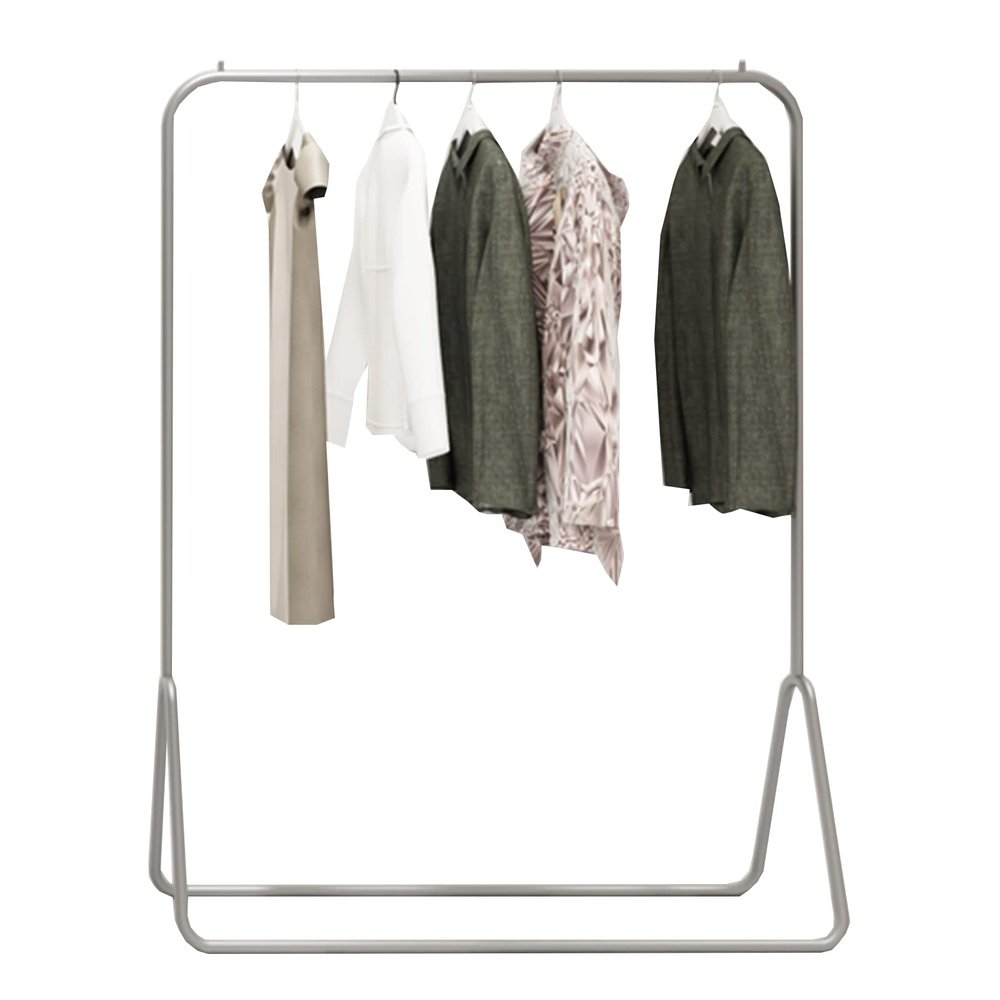 ARALEL Garment Rack Nordic Modern Clothing Rack Heavy Duty Metal Clothes Rail Commercial Grade Retail Display Racks Single Rail Coat Rack for Bedroom Living Room, Silver(Size:120x40x150CM)