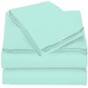 Velosso 4 Piece 100% Egyptian Cotton Sheet Set 1000 Thread Count 18 Inches Deep Pocket Sheet Set - Aqua Blue Solid, King view 1