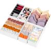 6 Pack Sock Underwear Drawer Organizer Dividers, 58 Cell Foldable Fabric Dresser Closet Organizers and Storage Bins for Clothing, Baby Clothes, Bra, Panty, Scarf, Ties (White) view 1