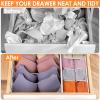 6 Pack Sock Underwear Drawer Organizer Dividers, 58 Cell Foldable Fabric Dresser Closet Organizers and Storage Bins for Clothing, Baby Clothes, Bra, Panty, Scarf, Ties (White) view 2