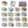 32Pcs Mini Flower Tin Trinket Jewelry Organizer Box Tinplate Storage Case with Lid Small Rectangular Bead Container for Storage of Small Items, Crafts, Christmas stocking stuffers(flower) view 1