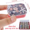 32Pcs Mini Flower Tin Trinket Jewelry Organizer Box Tinplate Storage Case with Lid Small Rectangular Bead Container for Storage of Small Items, Crafts, Christmas stocking stuffers(flower) view 2